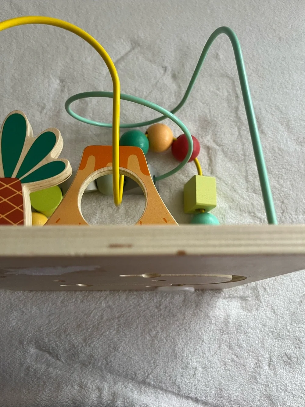 Wooden Bead Maze Activity Toy - Green/Yellow/Orange